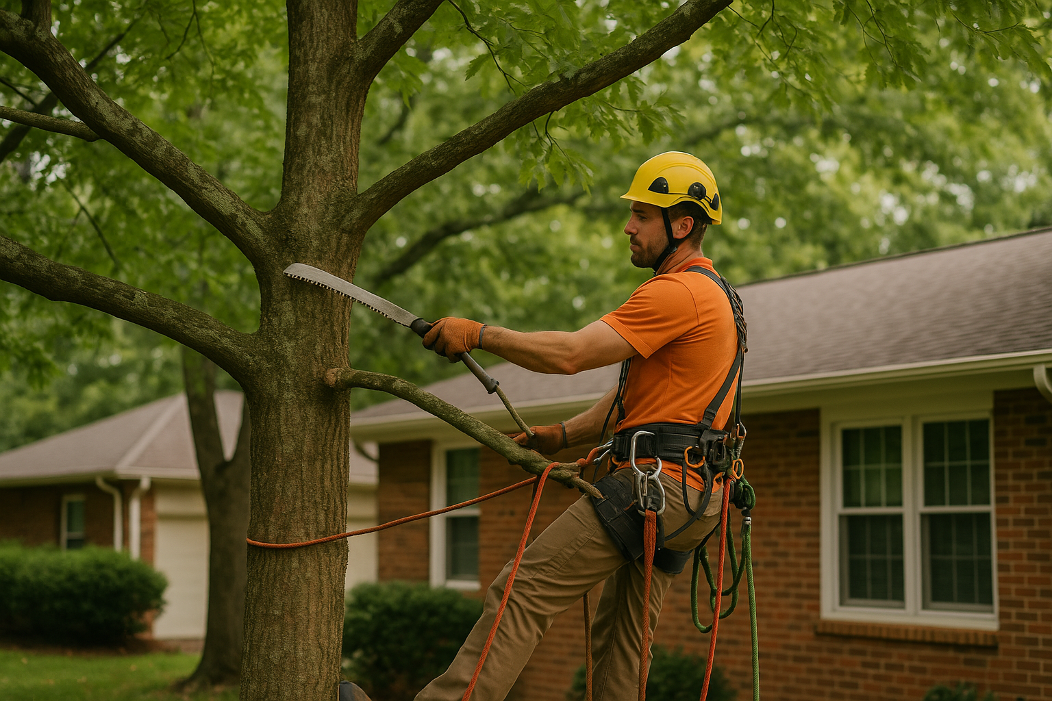 Editorial illustration depicting prevent storm damage trees west hills knoxville